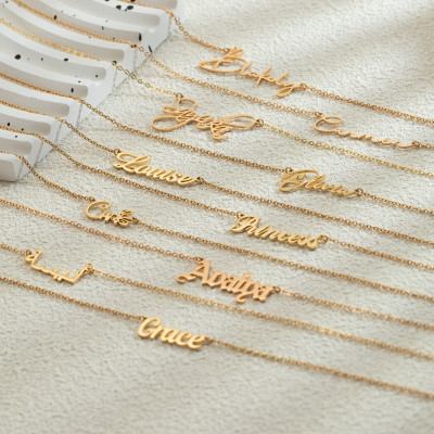 Personalized Name Necklace, 18K Gold Plated or Silver, Custom Jewelry for Women, Bridesmaid & Mom Gift