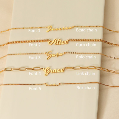 18K Gold Plated Custom Name Necklace for Mom - Personalized Handmade Jewelry, Birthday & Christmas Gifts for Her