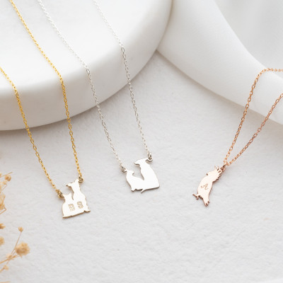 Personalized Pet Initial Necklace for Dog and Cat Lovers - Custom Letter Jewelry, Dog Mom Gift, Pet Memorial Necklace