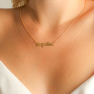 Personalized Gold Name Necklace - Angel Number Custom Nameplate Jewelry - Christmas Gift for Moms