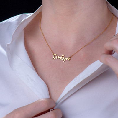 Personalized Sterling Silver Name Necklace - Minimalist Custom Nameplate Jewelry for Women