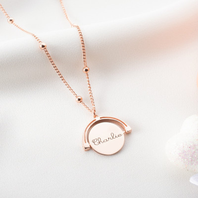 Personalized Pet Memorial Necklace with Engraved Dog Photo and Name - Customizable Picture Pendant