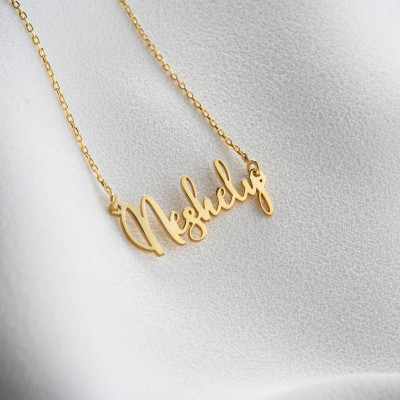 14k Gold Custom Name Necklace, Minimalist Sterling Silver Nameplate Necklace, Personalized Women's Necklaces, Christmas Gifts