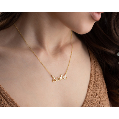 Personalized 14k Gold Name Necklace for Women, Minimalist Custom Nameplate Jewelry, Gift for Her