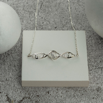 Gold & Rose Gold Plated DNA Molecule Necklace and Earrings - Science Jewelry, Doctor Gift, Mother's Day