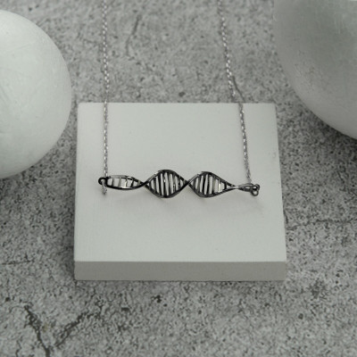 Gold & Rose Gold Plated DNA Molecule Necklace and Earrings - Science Jewelry, Doctor Gift, Mother's Day