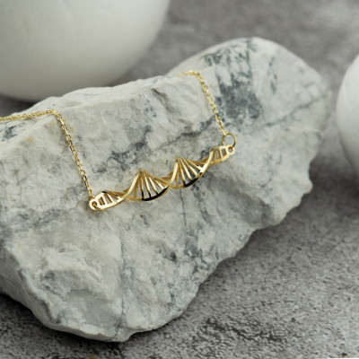 Gold & Rose Gold Plated DNA Molecule Necklace and Earrings - Science Jewelry, Doctor Gift, Mother's Day