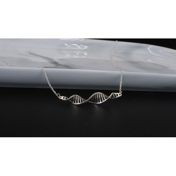 Men's Valentine's Day Gift Double Helix DNA Science Molecule Necklace Pendant for Her Bridesmaid Mom Rose Gold Silver Plated