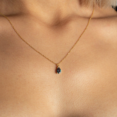 Gold Filled Blue Topaz Choker Necklace for Women - December Birthstone Jewelry