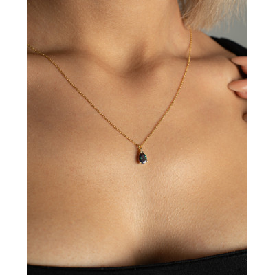 Gold Filled Blue Topaz Choker Necklace for Women - December Birthstone Jewelry