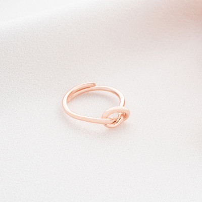 Rose Gold Infinity Knot Promise Ring Sterling Silver Mother Daughter Knot Ring