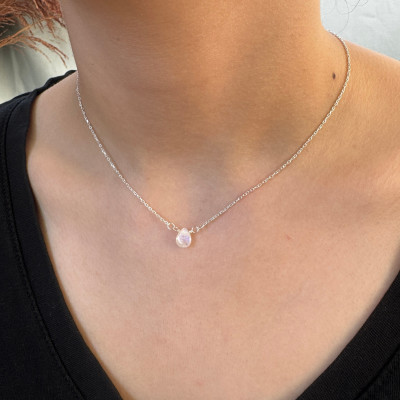 Natural June Birthstone Moonstone Layering Necklace - Birthday Gift