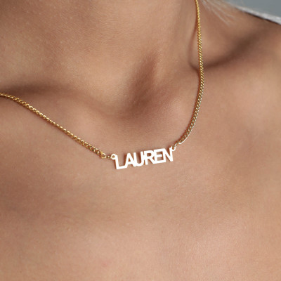 Personalized Name Necklace Custom Nameplate Necklace Cuban Link Chain Name Necklace Gift for Mom Dad Men Women