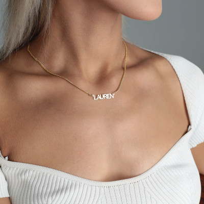 Personalized Name Necklace Custom Nameplate Necklace Cuban Link Chain Name Necklace Gift for Mom Dad Men Women