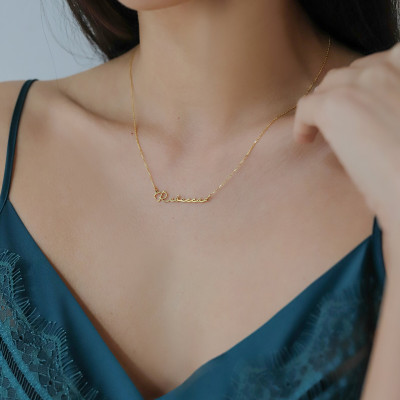 14K Gold Dainty Name Necklace - Personalized Tiny Necklace - Christmas Gift