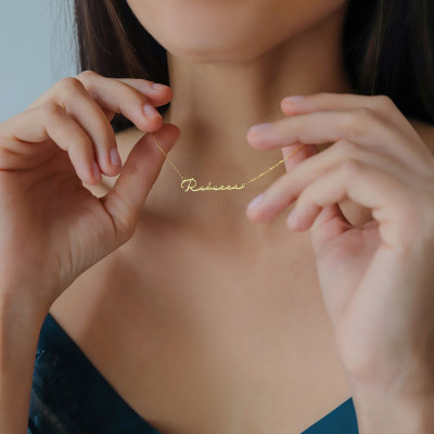 14K Gold Dainty Name Necklace - Personalized Tiny Necklace - Christmas Gift