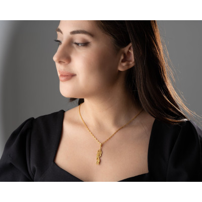 Gold Olive Branch Charm Talisman Necklace for Women - Minimalist Silver Leaf Pendant on Singapore Chain -