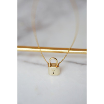 Personalized Letter Lock Necklace - Dainty Padlock Jewelry Gift for Women