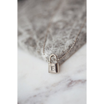 Personalized Letter Lock Necklace - Dainty Padlock Jewelry Gift for Women