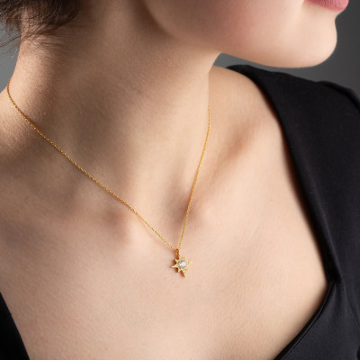 Gold Filled Minimalist North Star Pendant Necklace - Silver Celestial Jewelry - Dainty Star Charm