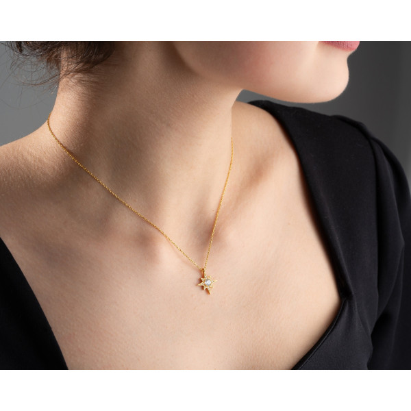 Gold Filled Minimalist North Star Pendant Necklace - Silver Celestial Jewelry - Dainty Star Charm