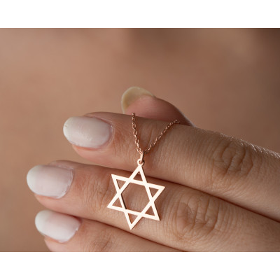 Minimalist Gold Filled Dainty Star Necklace, Silver Suleiman Star Talisman Pendant