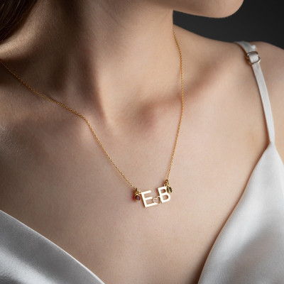 Personalized Double Initial Heart Necklace