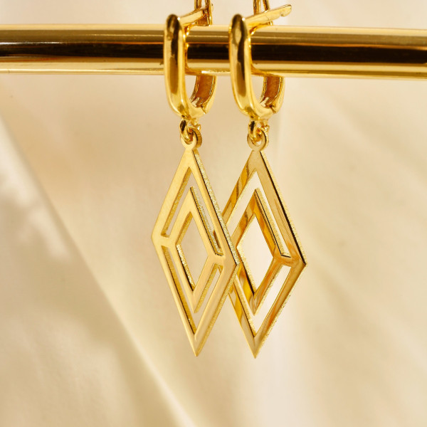 Elegant Women's Hoop & Triangle Dainty Earrings - Mother's Day Gift