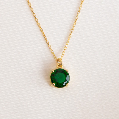 Emerald Green Beaded Choker Necklace - May Birthstone Bridesmaid Gift