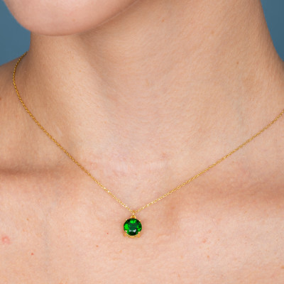 Emerald Green Beaded Choker Necklace - May Birthstone Bridesmaid Gift