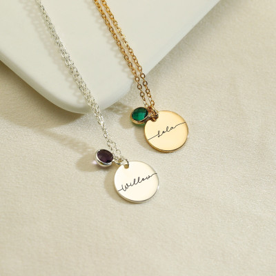 Personalized Birthstone Name Necklace, Custom Silver Letter Pendant, Bridesmaid Gift Jewelry, Necklace for Mom