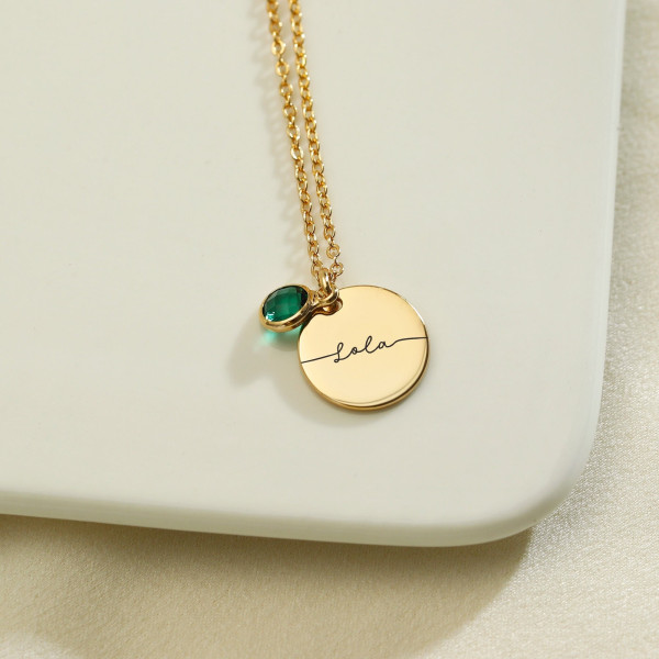 Personalized Birthstone Name Necklace, Custom Silver Letter Pendant, Bridesmaid Gift Jewelry, Necklace for Mom