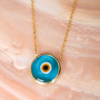 Women's Evil Eye Necklace - Christmas & New Year Gift for Her - Minimalist Protection Jewelry - Birthday Gift for Mom