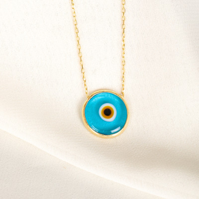 Women's Evil Eye Necklace - Christmas & New Year Gift for Her - Minimalist Protection Jewelry - Birthday Gift for Mom