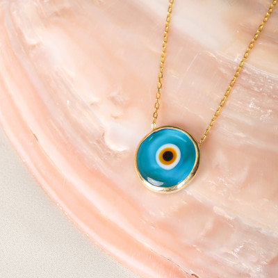 Women's Evil Eye Necklace - Christmas & New Year Gift for Her - Minimalist Protection Jewelry - Birthday Gift for Mom