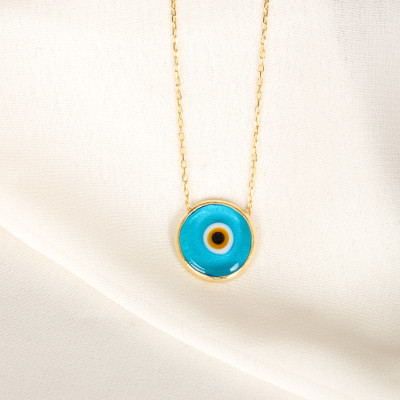 Women's Evil Eye Necklace - Christmas & New Year Gift for Her - Minimalist Protection Jewelry - Birthday Gift for Mom