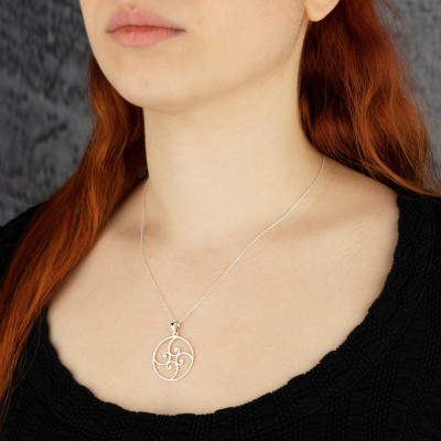 Mathematical Fibonacci Spiral Necklace, Silver and Rose Gold Science Jewelry, Unisex Gift for Him or Her,