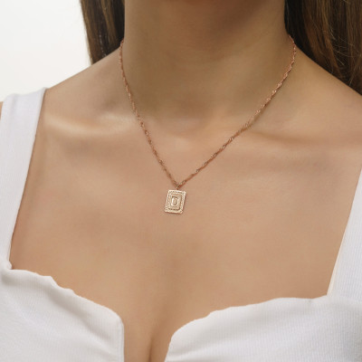 Dainty Gold Plated 925 Silver Initial Necklace for Women