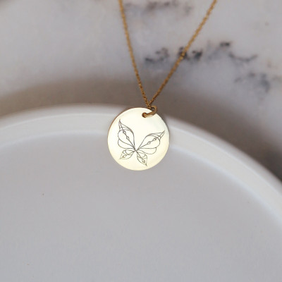 Personalized Gold Butterfly Necklace - Mother's Day & Birthday Gift