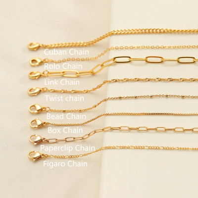 Gold Filled Dainty Everyday Necklace - Box, Paperclip, Rolo, Bead, Curb, Figaro, Twist Chains