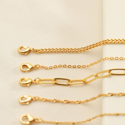 Gold Filled Dainty Everyday Necklace - Box, Paperclip, Rolo, Bead, Curb, Figaro, Twist Chains