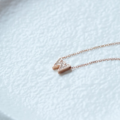 Personalized Gold Initial Necklace, Custom Dainty Necklace for Mom, Rose Gold & 925 Sterling Silver,