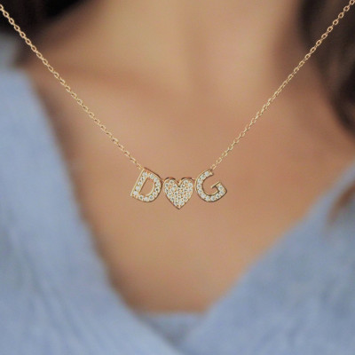 Personalized Gold Initial Necklace, Custom Dainty Necklace for Mom, Rose Gold & 925 Sterling Silver,