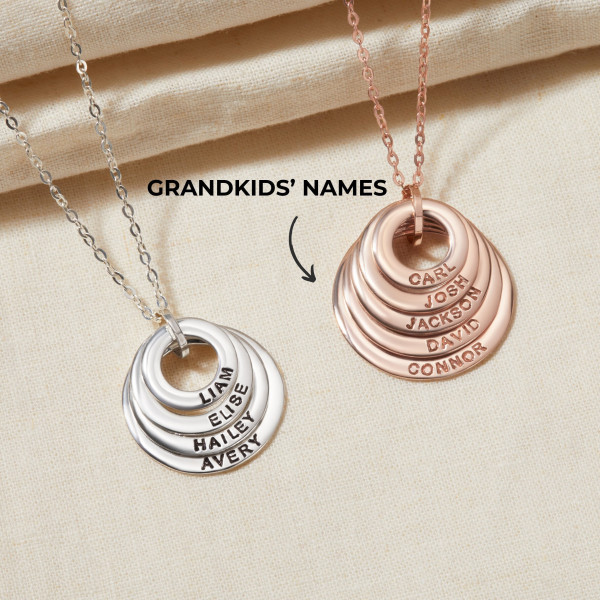 Personalized Grandma Necklace with Grandkids' Names – Elegant Nana Jewelry Mother's Day Gift