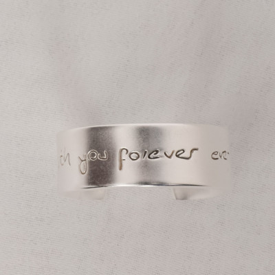 Personalized Handwriting Eternity Band Ring, Unisex Adjustable Everyday Ring, Custom Engraved Band Ring