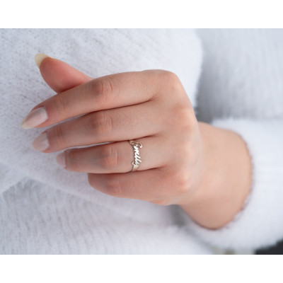 Custom Personalized Name Ring for Women - Minimalist Silver & Gold Engagement and Wedding Rings