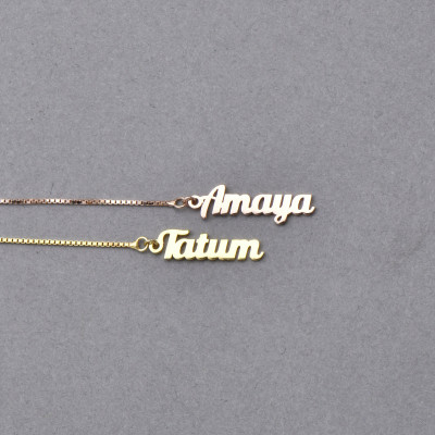 Personalized Name Earrings, Box Chain Custom Earrings, Gold & Silver Jewelry, Mother's Day Gift