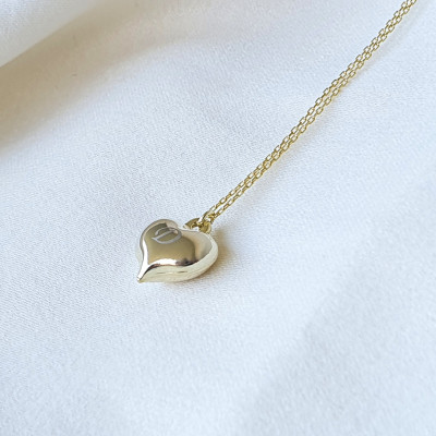 Sterling Silver Swollen Heart Necklace, Valentine's Day Gift, Bridesmaid Wedding Jewelry, Gift for Her, Kids, Mom,