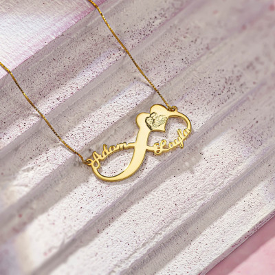 Personalized Infinity Name Necklace with Real Picture - Gold, Rose Gold, Silver - Anniversary Gift