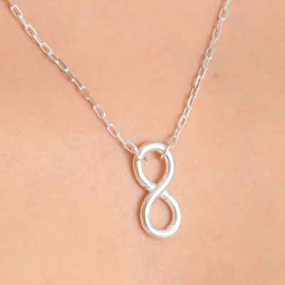 Sterling Silver Adjustable Infinity Ring Holder Necklace Pendant - Perfect Gift